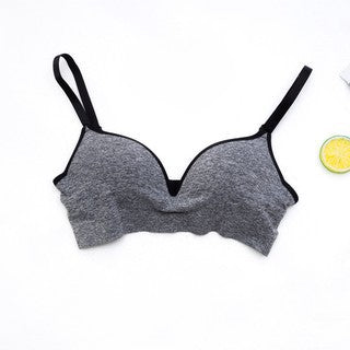 Áo lót Sweet cotton muối tiêu nâng ngực đệm dày không gọng