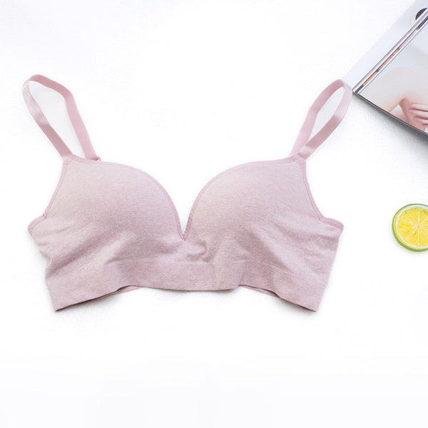 Áo lót Sweet cotton muối tiêu nâng ngực đệm dày không gọng