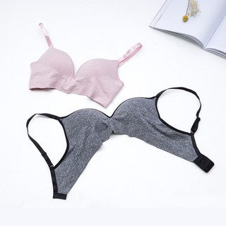 Áo lót Sweet cotton muối tiêu nâng ngực đệm dày không gọng