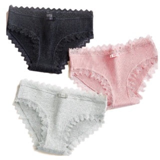 QUẦN LÓT COTTON GÂN TĂM VIỀN REN